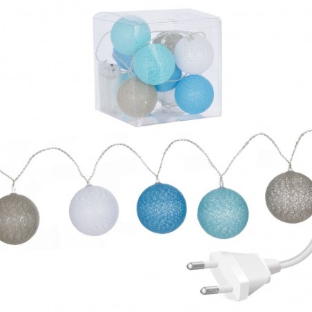 Guirlande 18 boules led bleues