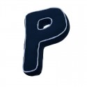 Coussin en forme de P bleu marine