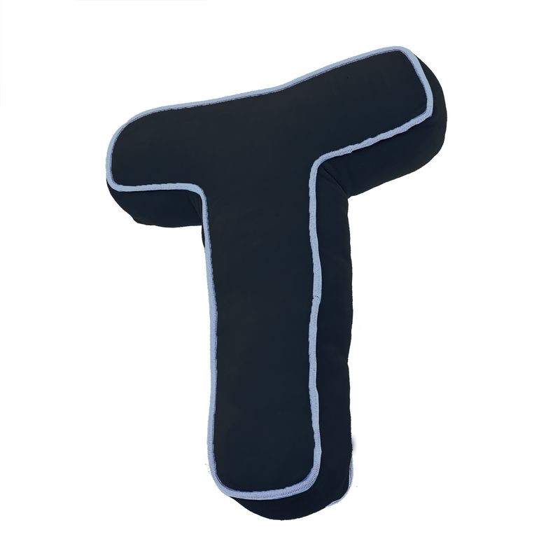 Coussin bleu marine en forme de lettre T