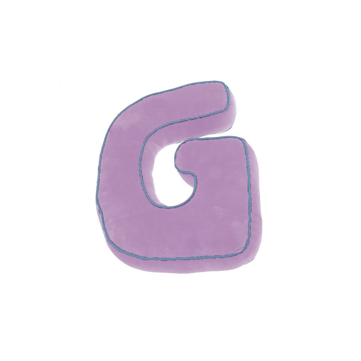 Coussin rose en forme de lettre G