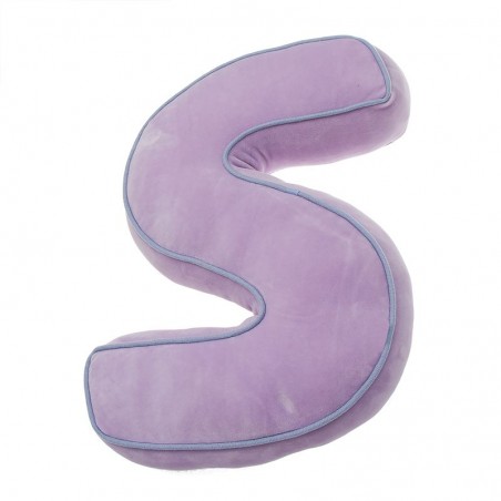 Coussin rose en forme de lettre S