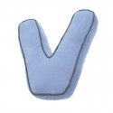Coussin bleu en forme de V