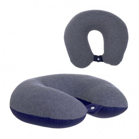 Coussin De Voyage Rayé Bleu