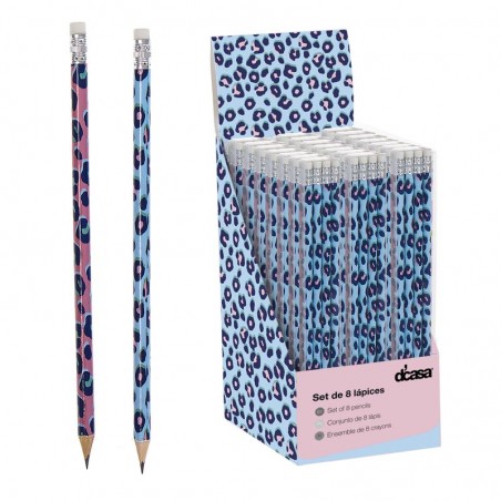 Lot De 8 Crayons Léopard