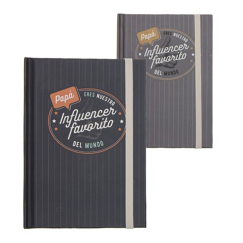 Cahier avec élastique papa influenceur 2c