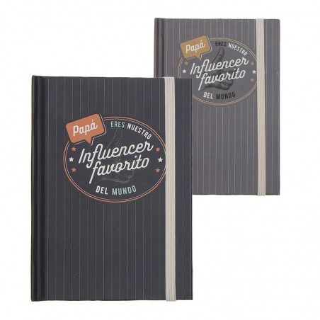 Cahier avec élastique papa influenceur 2c