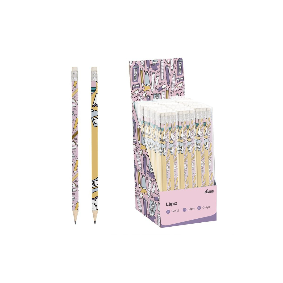 Paquet de 8 crayons lilas