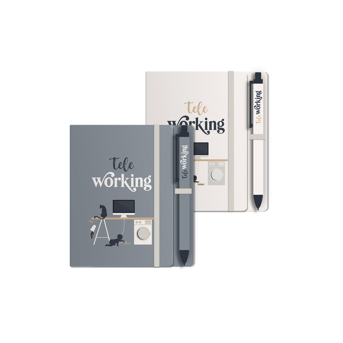 Cahier avec stylo 2c télétravail