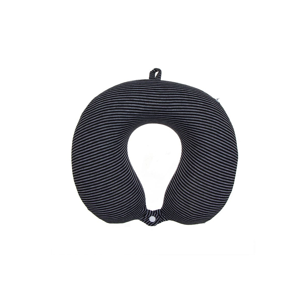 Coussin de voyage visco rayures noires