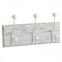 Porte-manteau en bois 3 crochets blanc
