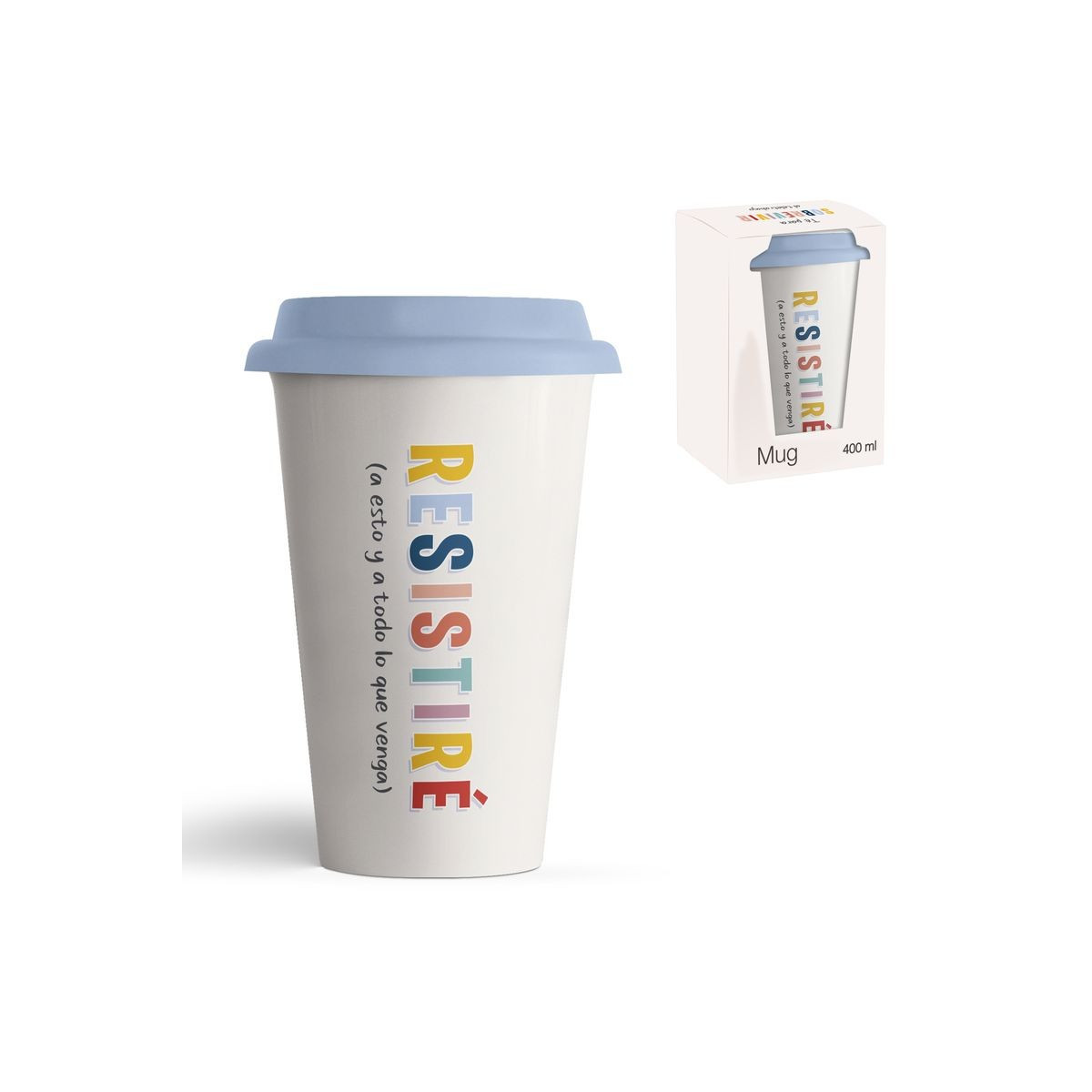 Mug 400ml silicone couvercle resistire