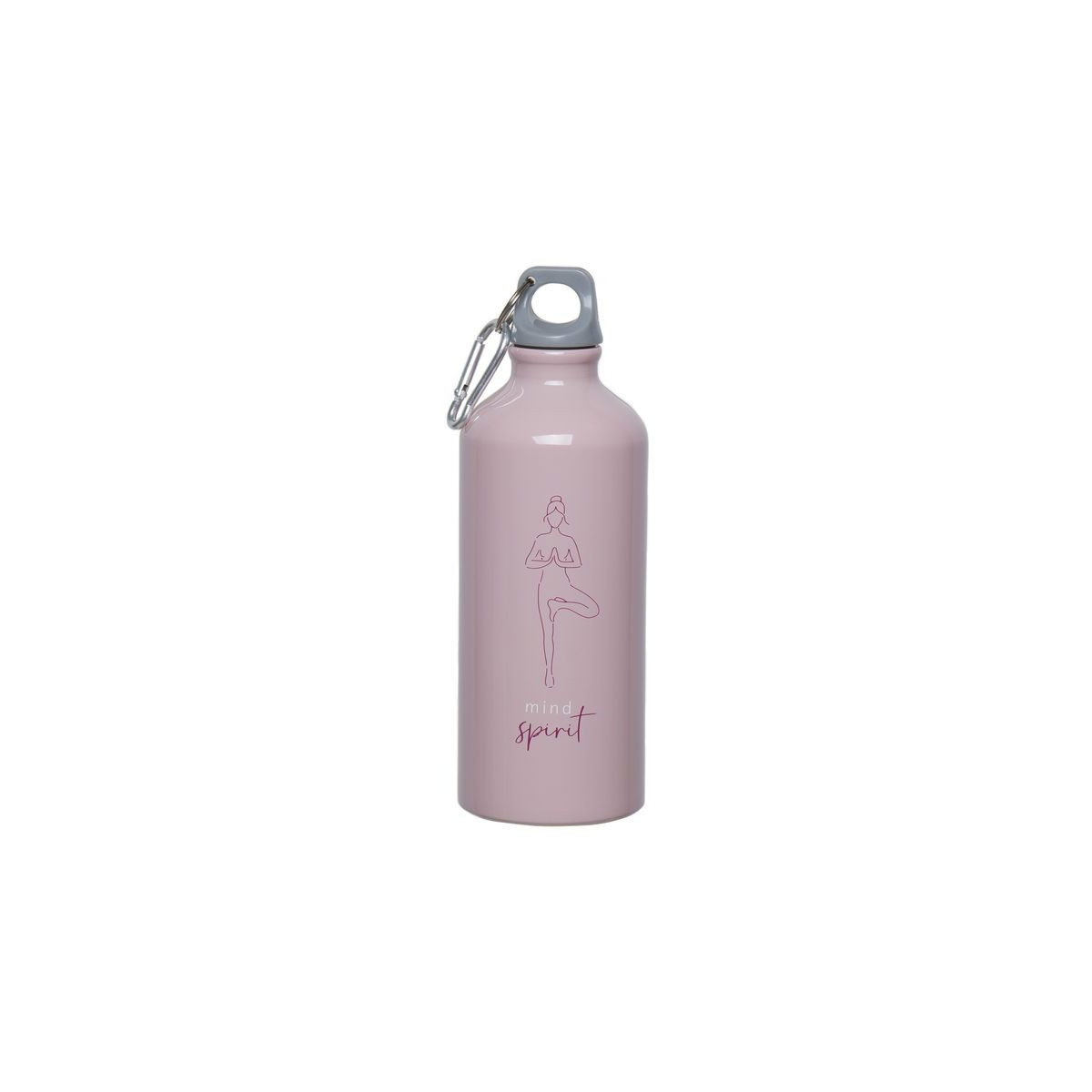 Bouteille aluminium 600ml yoga rose