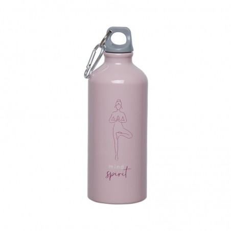 Bouteille aluminium 600ml yoga rose