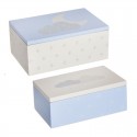 Ensemble de Boîtes en Bois pour Enfants Design Doux de Nuages