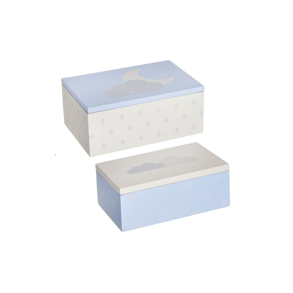 Ensemble de Boîtes en Bois pour Enfants Design Doux de Nuages