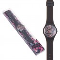 Montre noire avec design floral Be a Flower Girl