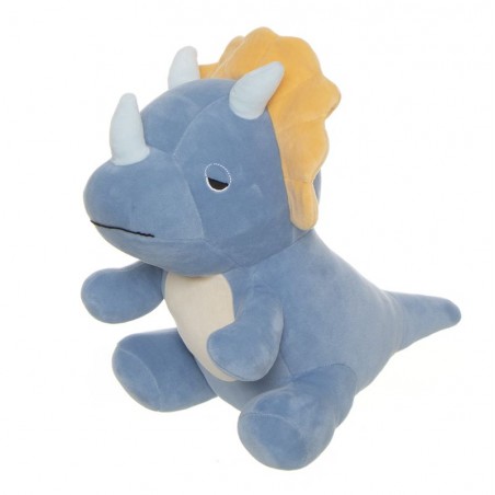 Peluche dinosaure triceratops bleu