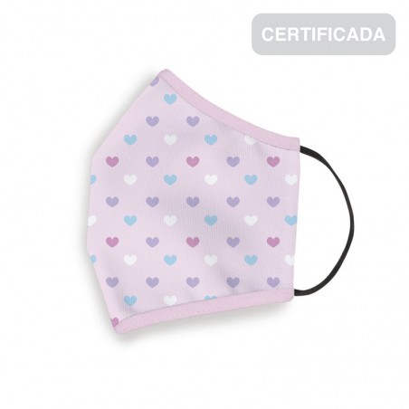 Masque hygiénique réutilisable enfant 6-9 ans cœurs