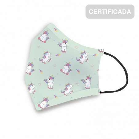 Masque hygiénique réutilisable enfant 6-9 ans licorne