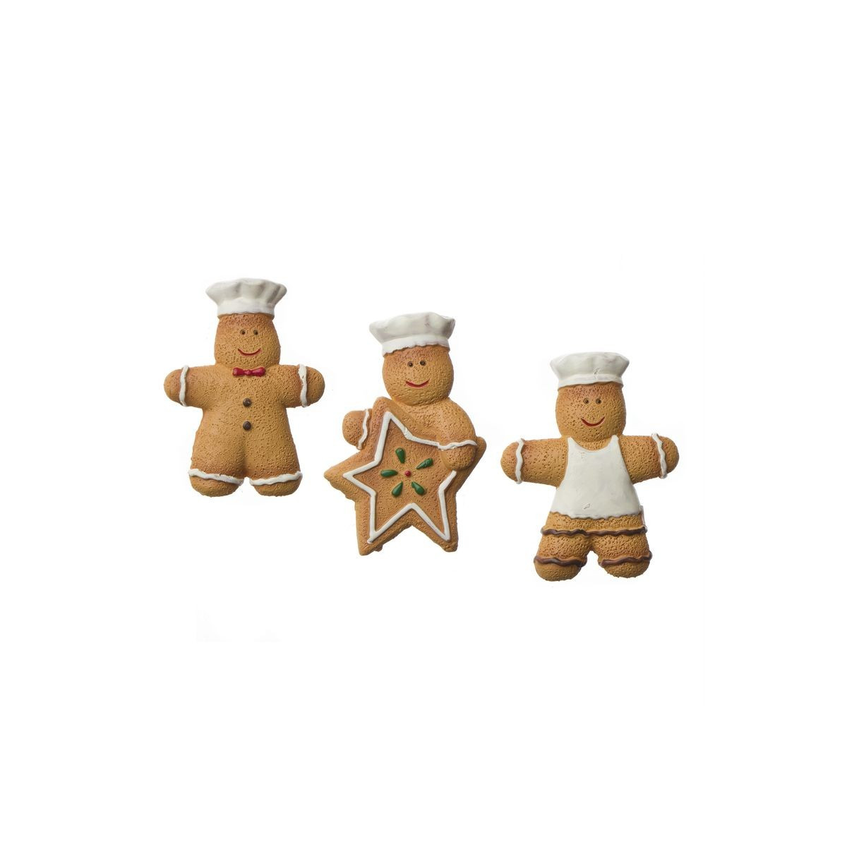Lot de 3 aimants bonhomme en pain d'épices