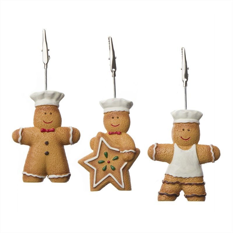 Lot de 3 porte-cartes bonhomme en pain d'épices
