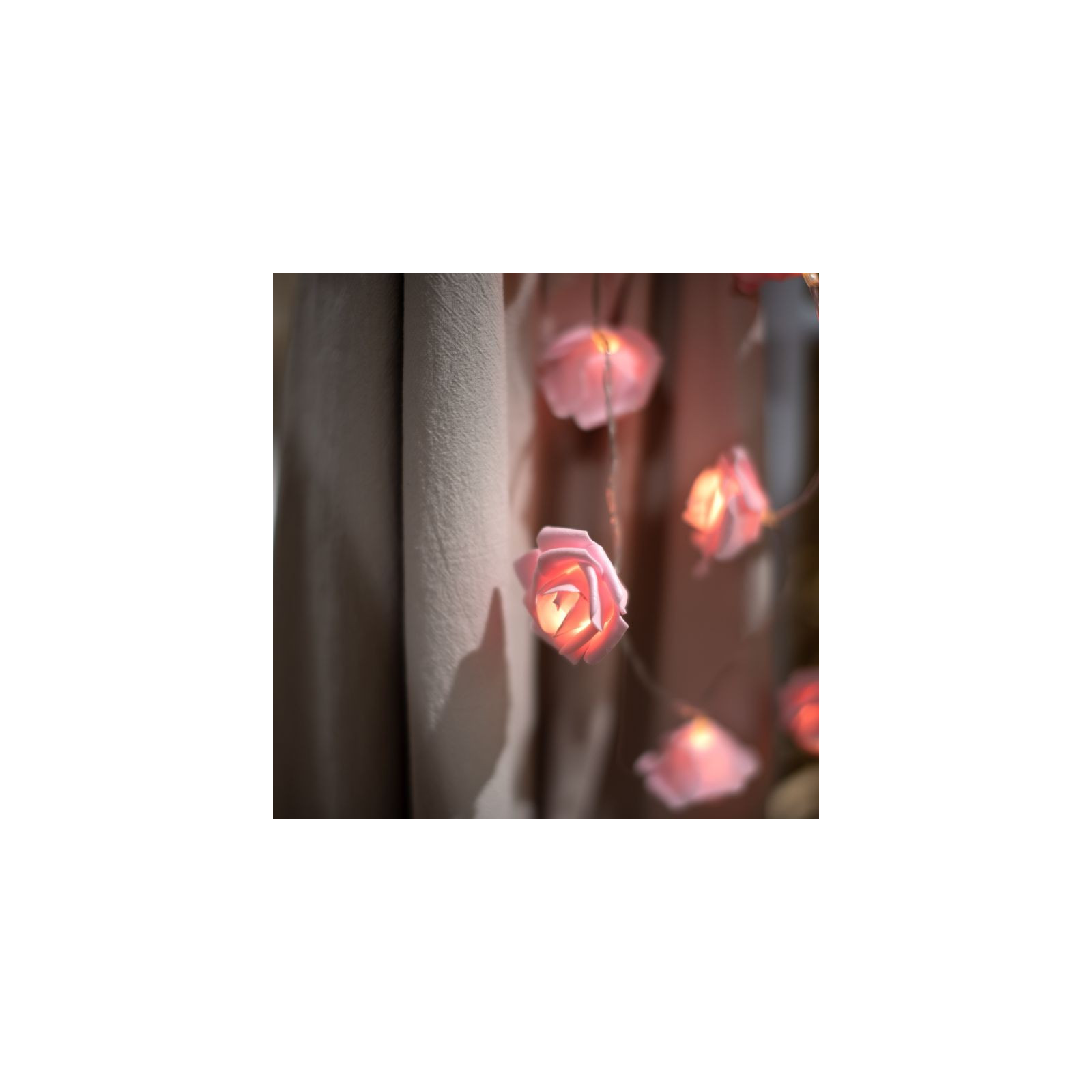 Guirlande 20 leds fleurs roses 3xaa