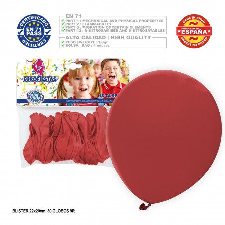 Ballon rouge 9r 30 unités