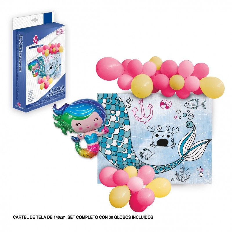 Affiche en tissu avec des ballons de sirène