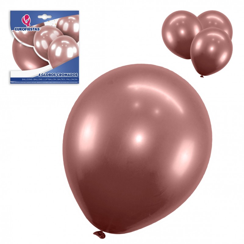 Pack de ballon chromé 4 or rose