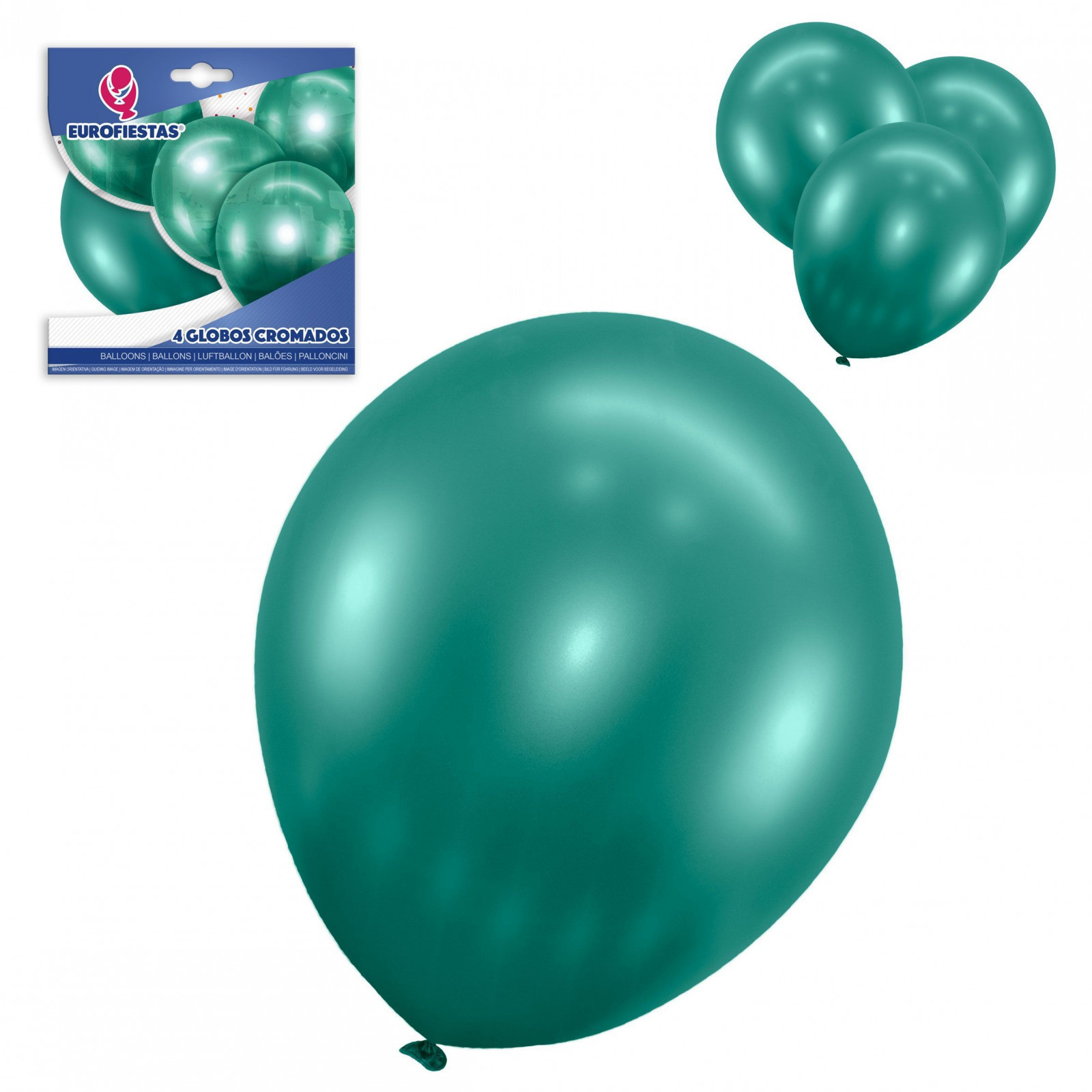 Pack de ballons chromés 4 verts