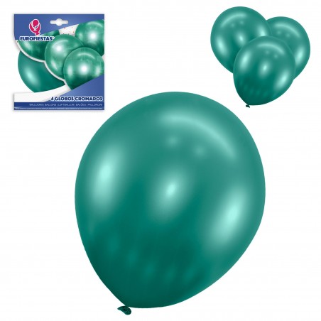 Pack ballon chromé 4 vert