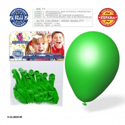 Ballon vert pistache 9r 10 unités