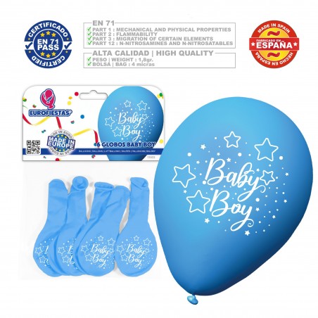 Ballons bébé garçon 6 bleu clair