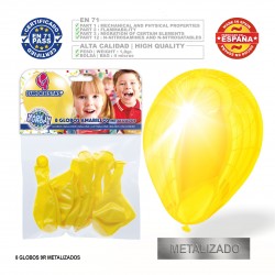 Ballon métallique jaune 9r 8 unités