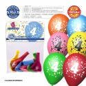 Pack de ballons couleurs assorties 9R numéro 4 imprimé 6 unités