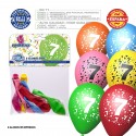 Pack de ballons couleurs assorties 9r numéro 7 imprimé 6 unités