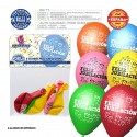 Pack de ballons couleurs assorties 9r heureuse retraite imprimé 6 unités
