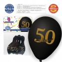 Pack de ballons 50 ans 6 noirs