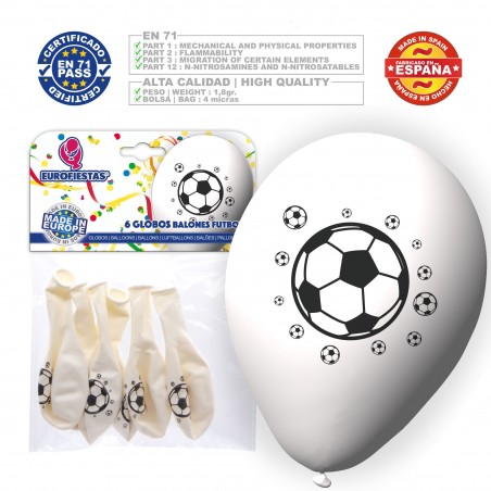Pack de 6 ballons de football blanc