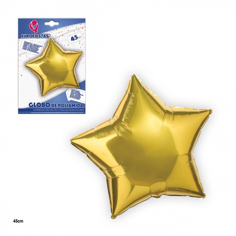 Ballon polyamide étoile or 45cm
