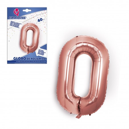 Ballon 40cm en polyamide or rose 0