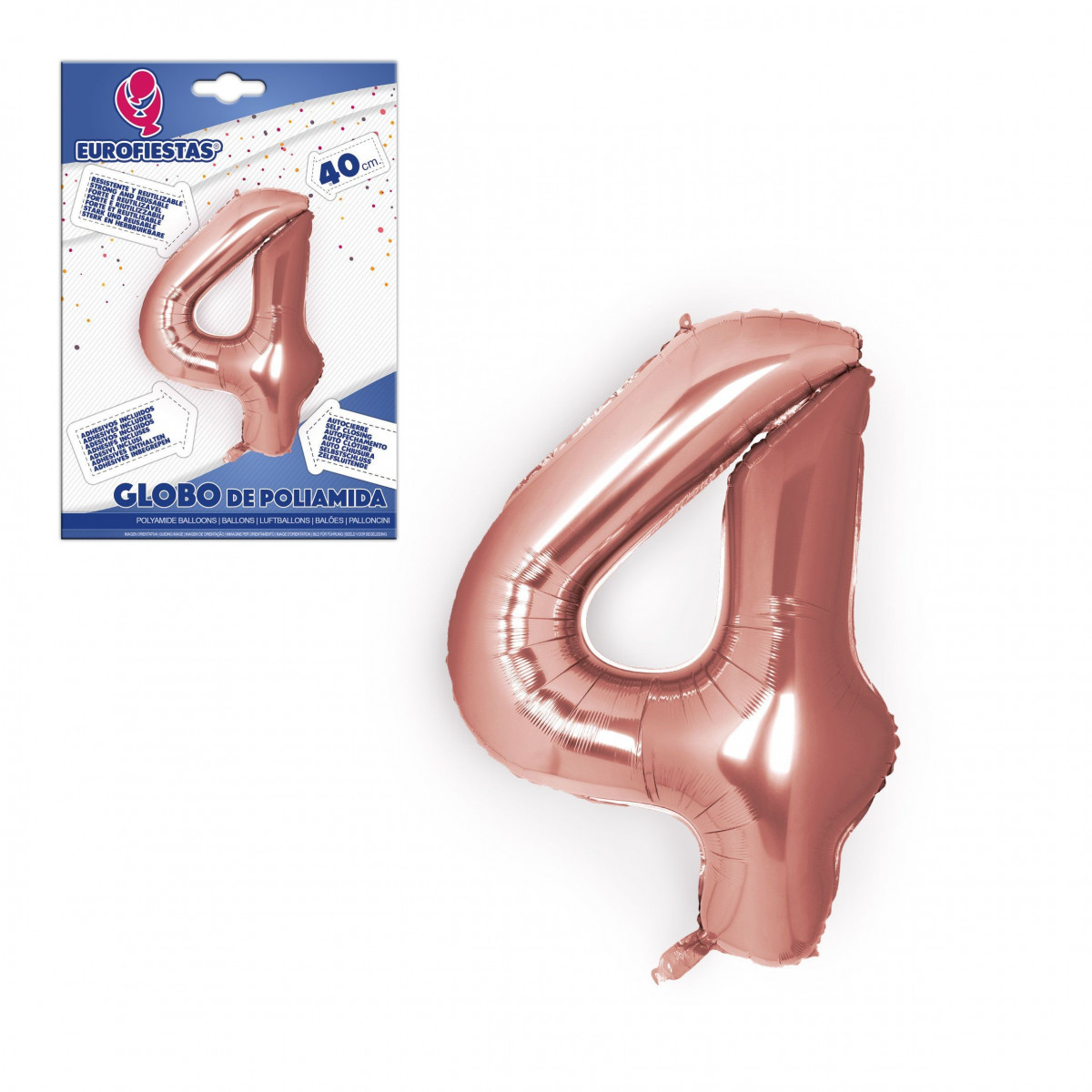 Ballon polyamide or rose 40cm 4