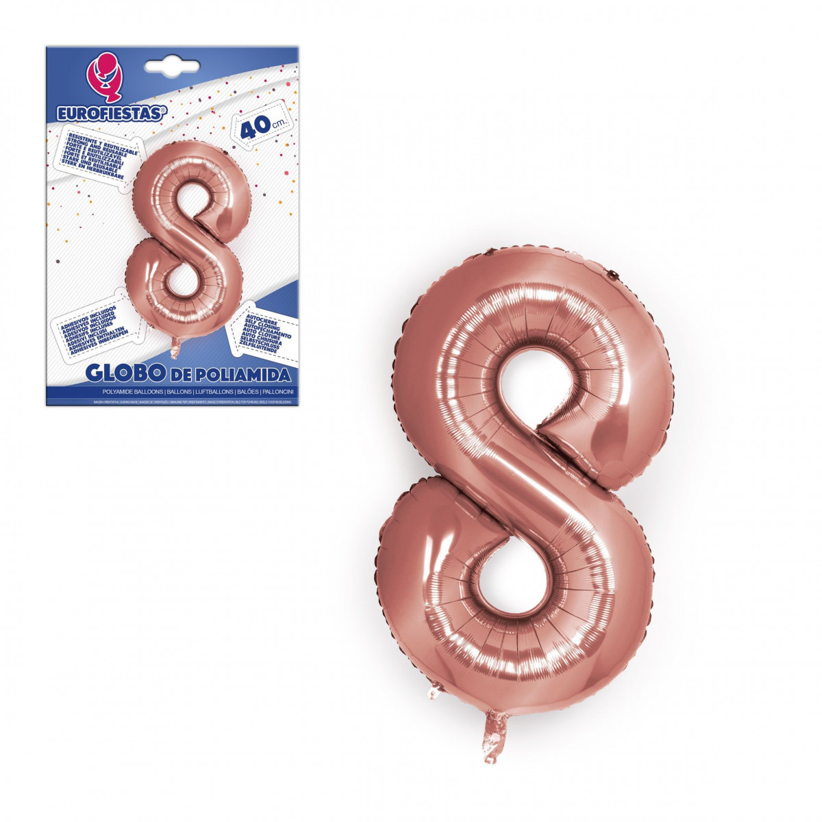 Ballon polyamide or rose 40cm 8