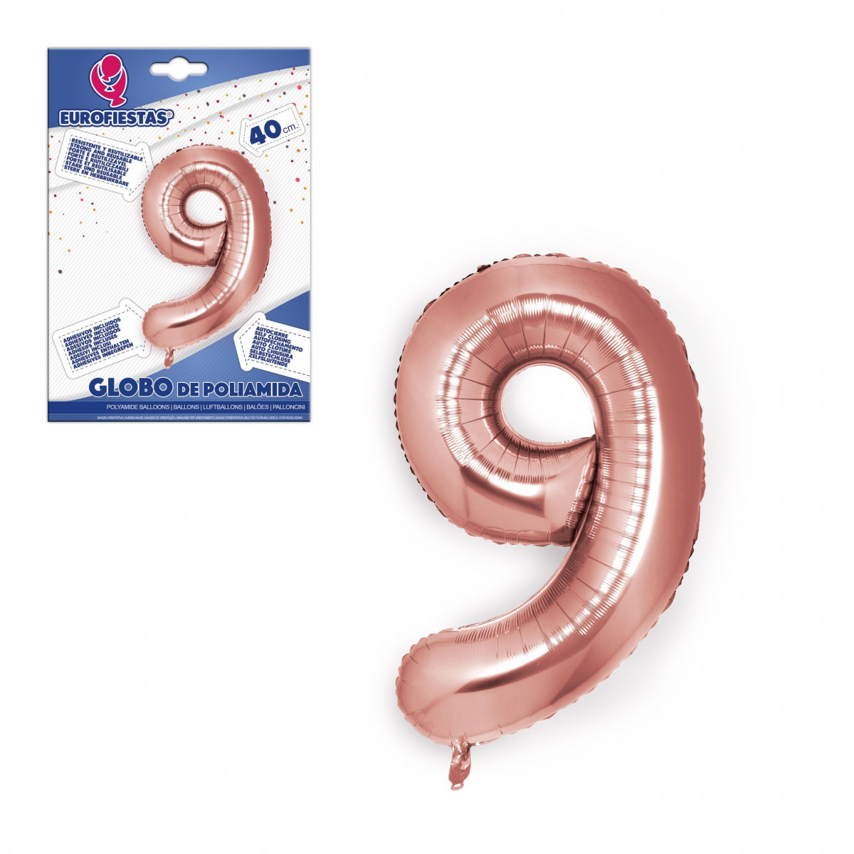 Ballon polyamide or rose 40cm 9