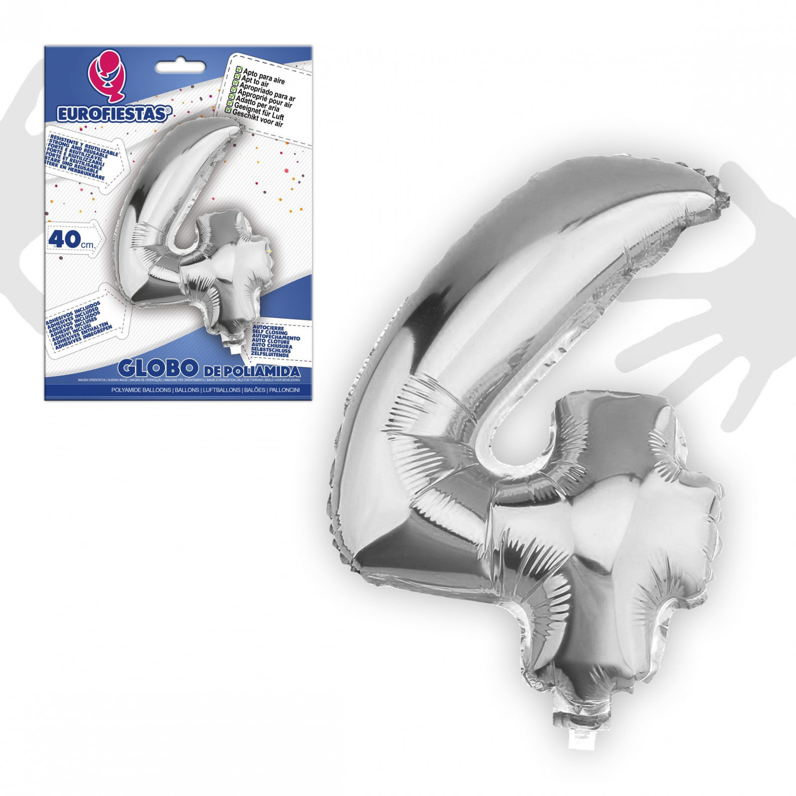 Ballon polyamide 4 argent 40cm