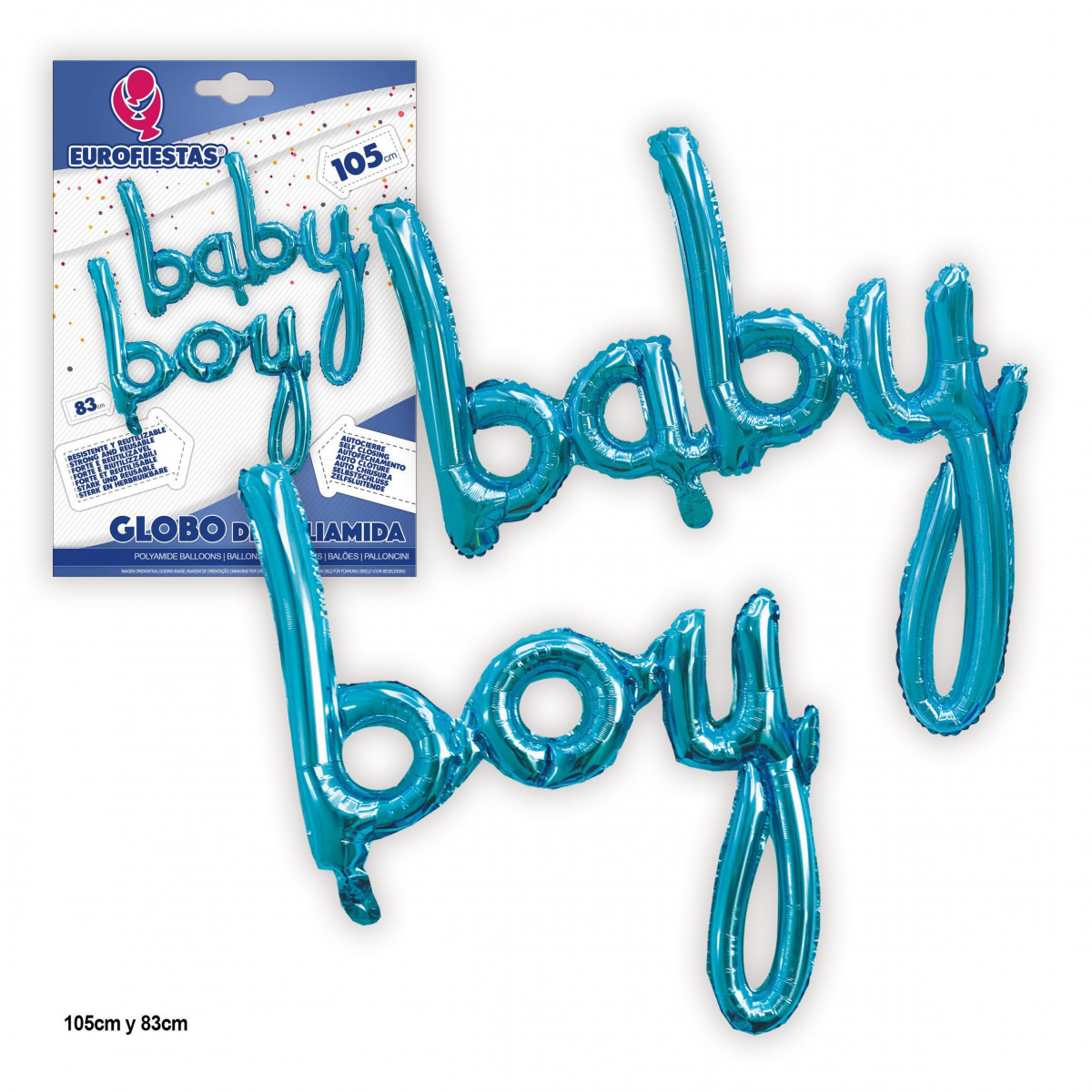 Ballon polyamide lettres bébé garçon 200cm