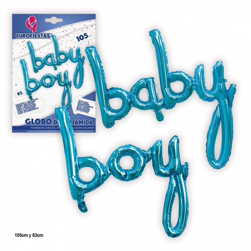 Ballon polyamide lettres bébé garçon 200cm