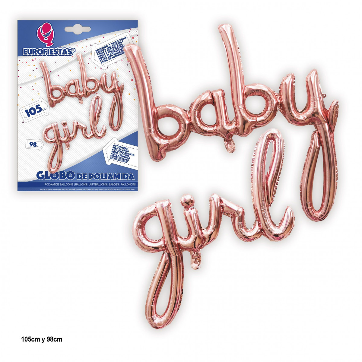 Ballon polyamide lettres bébé fille 200cm