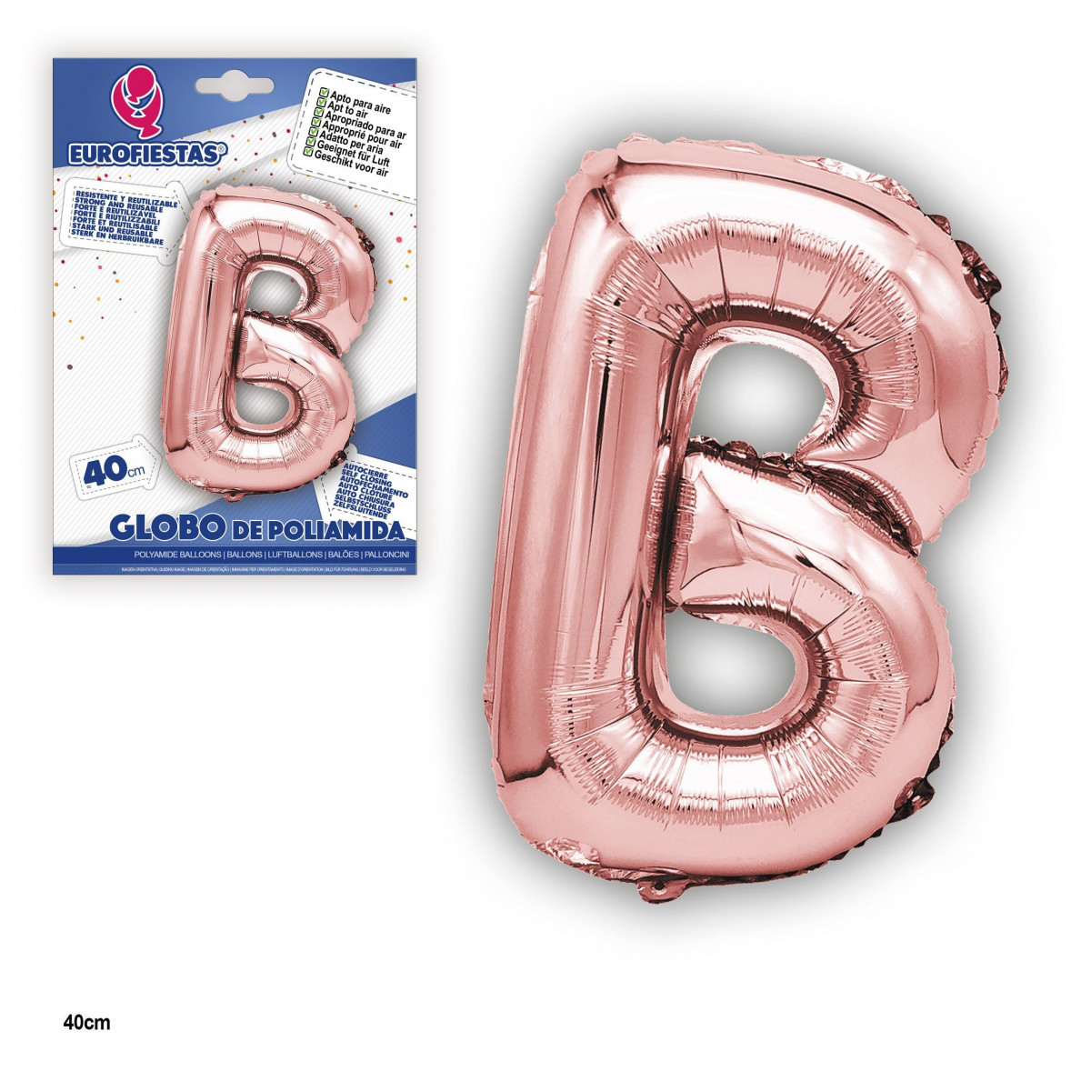 Ballon polyamide or rose 40cm b