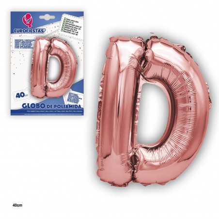 Ballon 40cm en polyamide or rose d